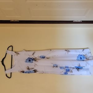 White and blue floral dress